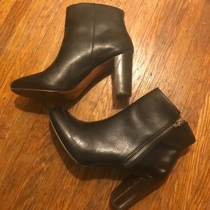 Zara Black Leather Booties